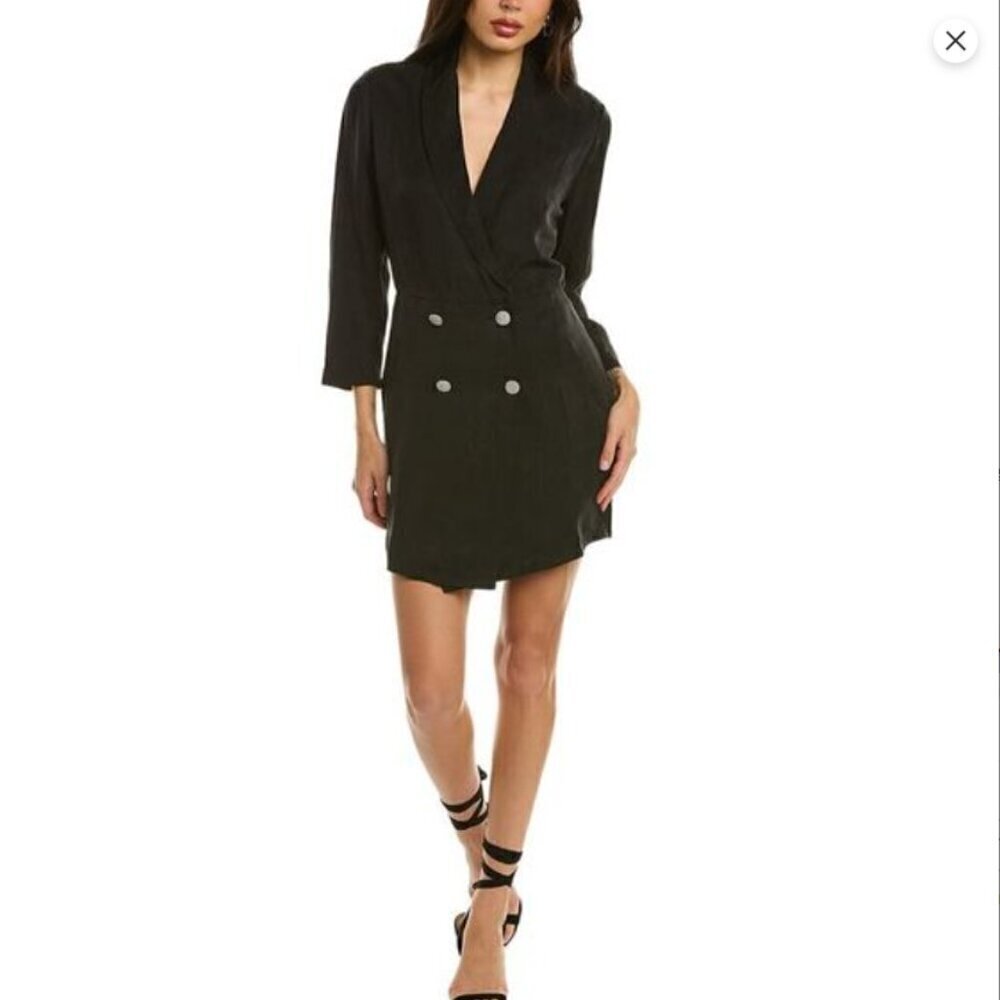 ba&sh Arya Blazer Button Dress Black Cupro NWT (Women's size 8 US)